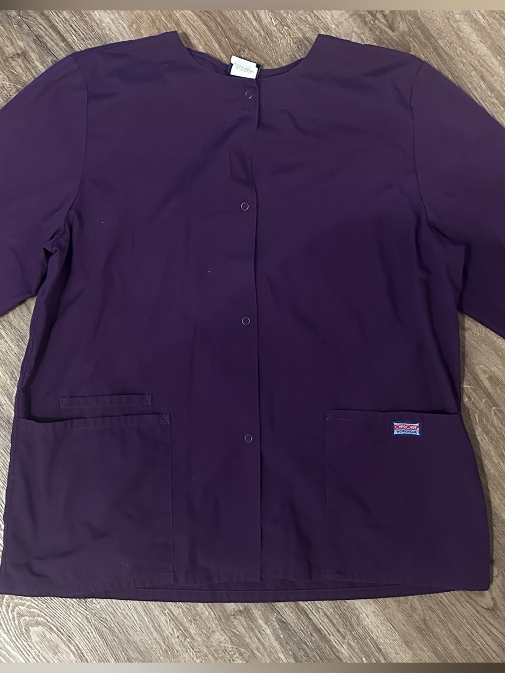 Women's Purple Long-Sleeve Medical Scrub Jacket